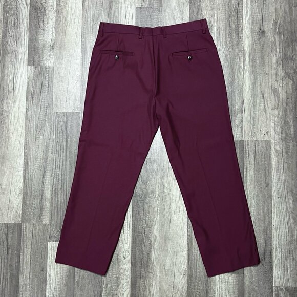 Kudoro Men’s Tuxedo Suit Wine Red M Slim Fit Blazer Vest Pants Formal - Picture 6 of 7